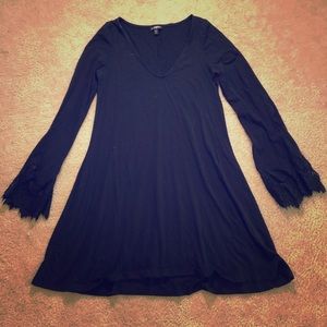 COPY - Black Express Dress With Lace Cuffs